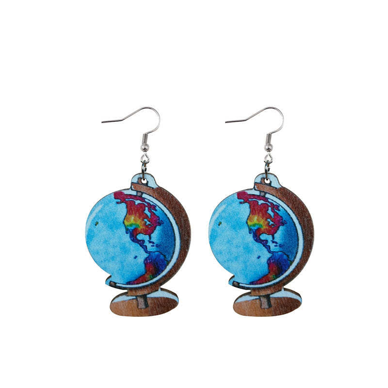 Pendientes de madera de globo al por mayor